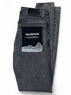 NWOT! Valabasas Button Fly Stacked Skinny Grey Jeans Men’s Size W29 L33 Y2K